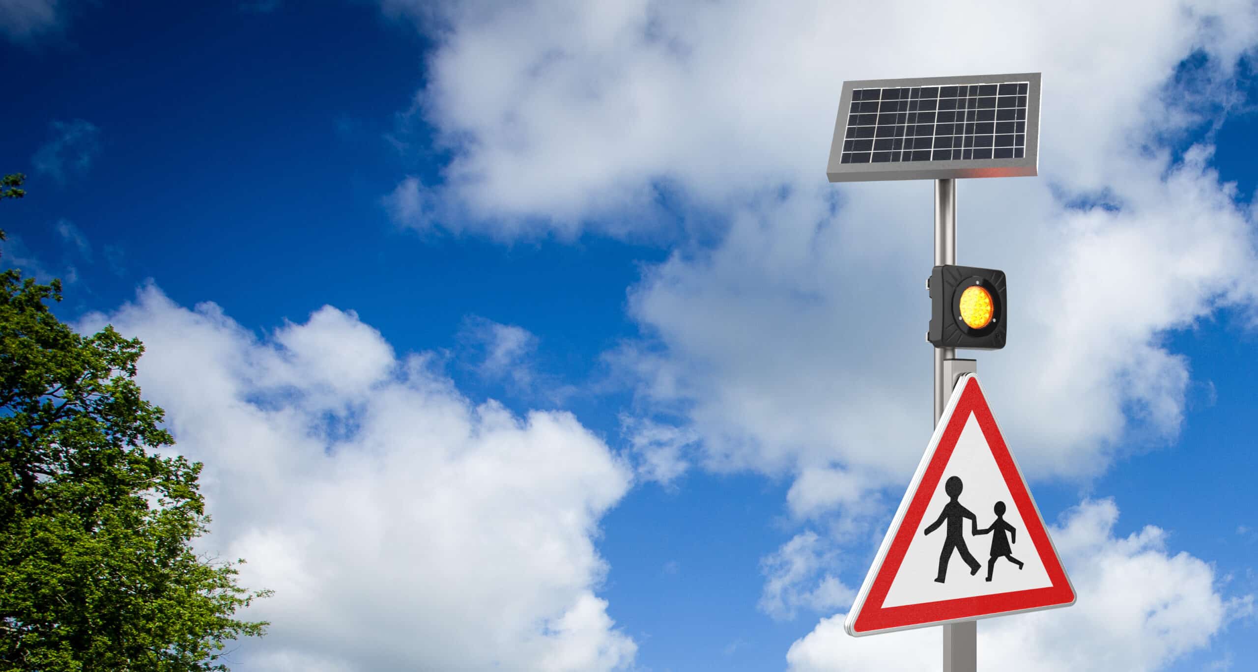 Panneau routier lumineux solaire, panneau de signalisation lumineux solaire